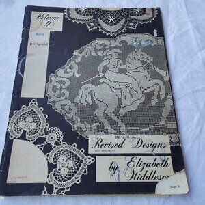 Vintage 1970s  Elizabeth Hiddleson crochet pattern volume 9 trim romantic panels